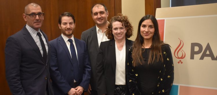 Morad Ghorban, Joel Rubin, Alex Vatanka, Suzanne Maloney, and Gissou Nia at PAAIA poll briefing