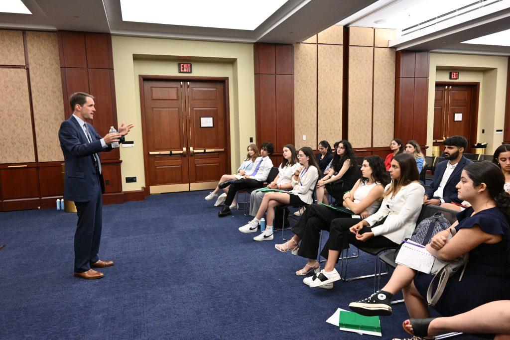 Iranian American Students hearing from Representative Jim Himes