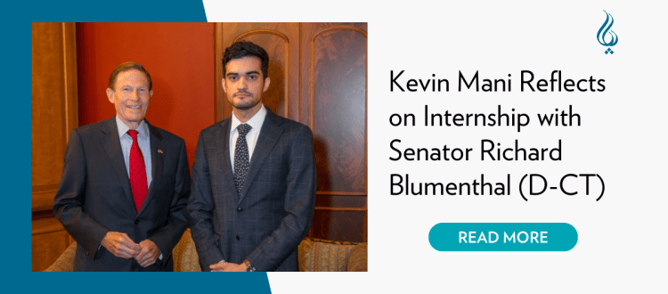 Kevin Mani Reflects on Internship with Senator Richard Blumenthal