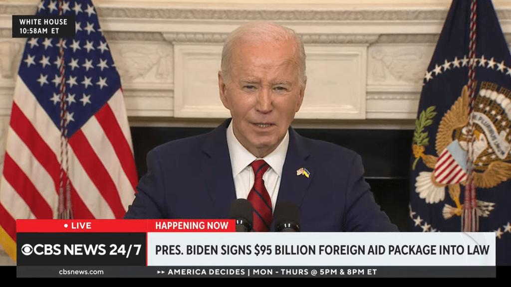 CBS News 24/7 President Biden Signs $95 Billion Foreign Aid Package into Law